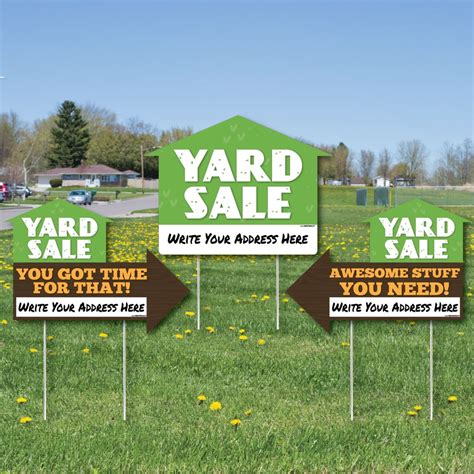 Yard sale signs with stakes - How to advertise for a garage sale with fancy schmancy clever signs. These handmade posters got attention and foot traffic to our garage and yard sale.